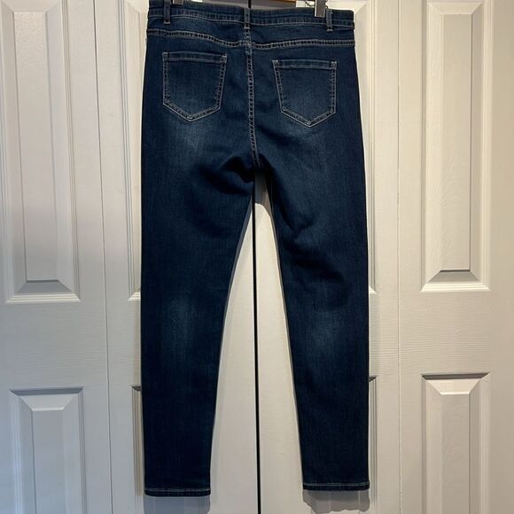 Frank Lyman Blue Embellished Skinny Jeans Size L - Picture 9 of 13